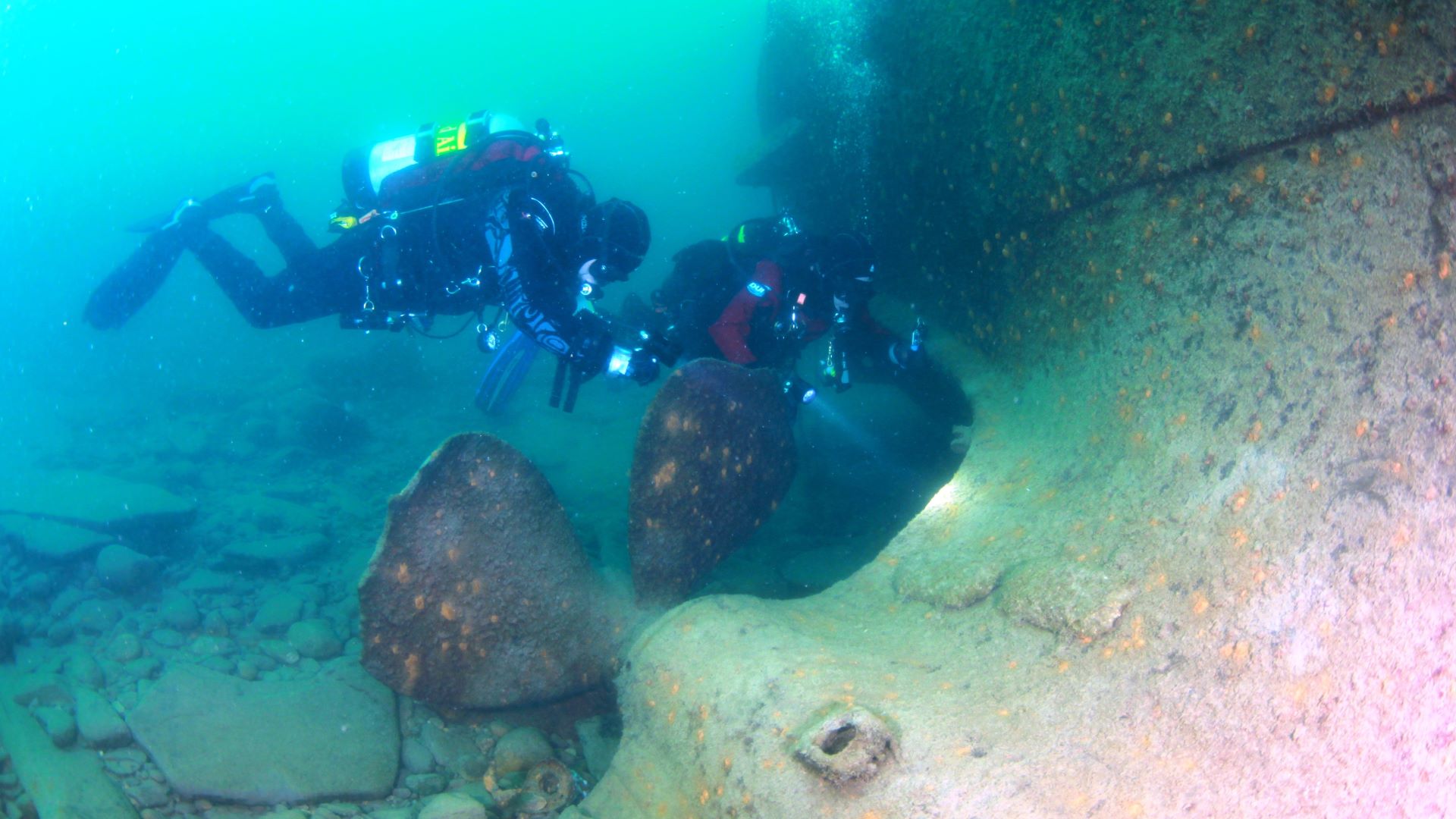 Diver preparing for a harder dive