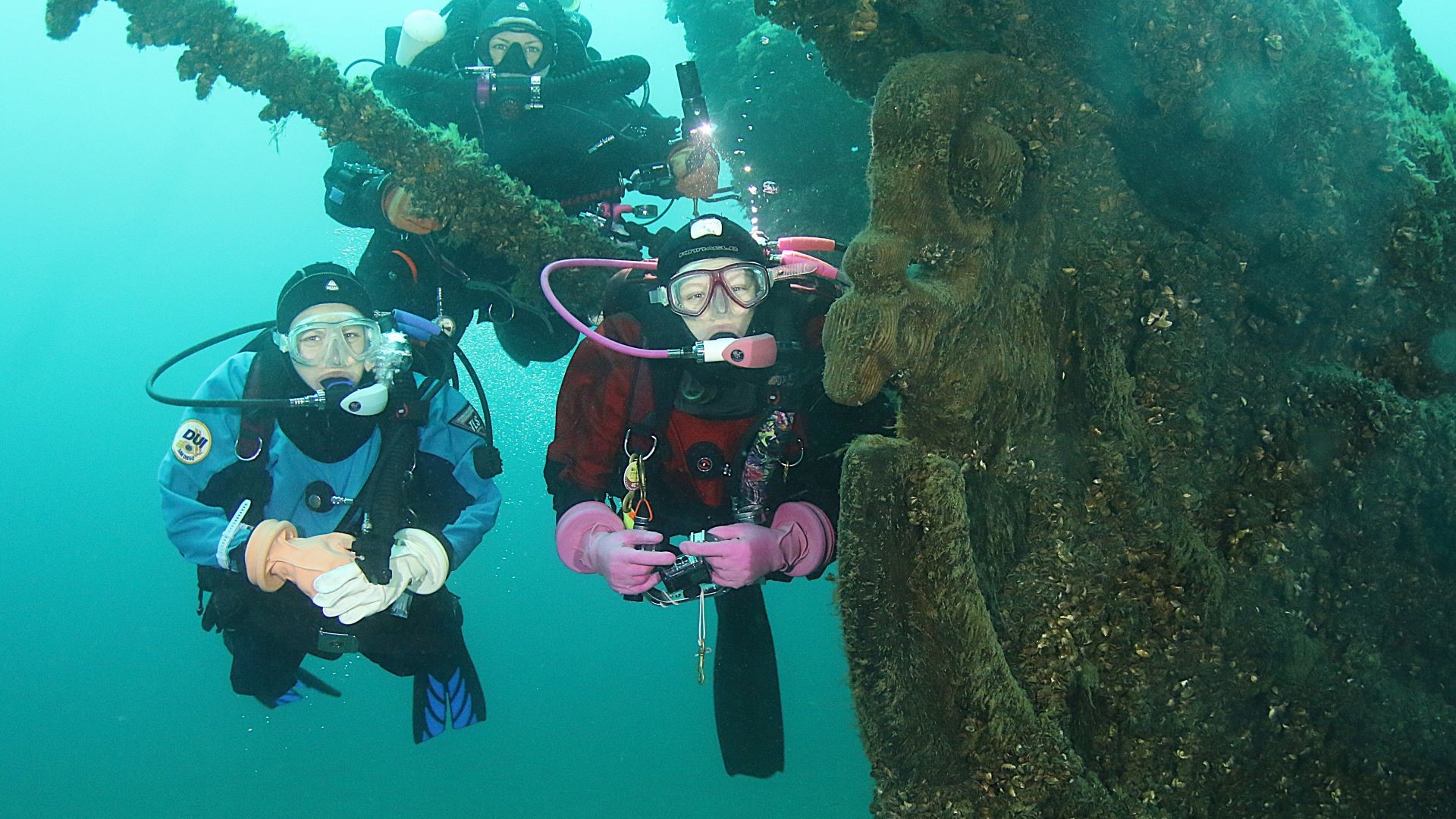 Lake Michigan wreck diving scene