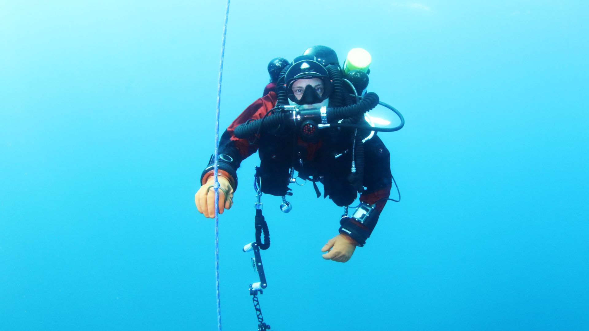 Diver over preserved wreck